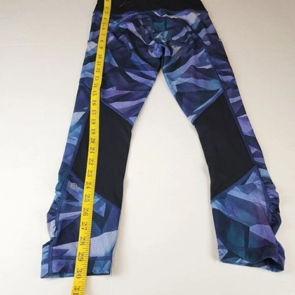 Lululemon Speed Crop Leggings size 4 Blue Black activewear 22